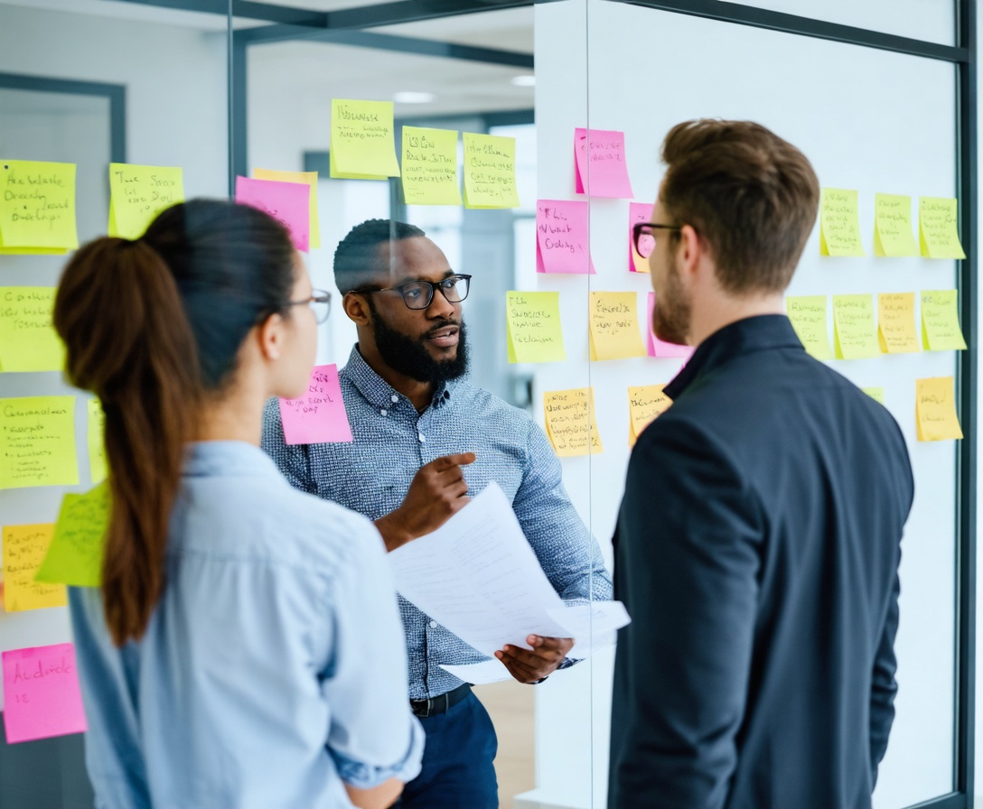 Spolupráca a workshop s klientom pri sklenenej stene